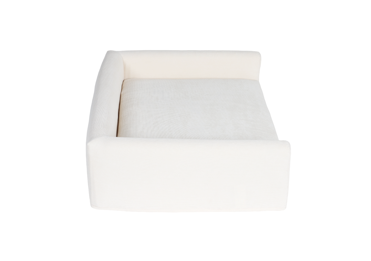 Panier pour chien LEONARD en tissu velours côtelé beige taille L