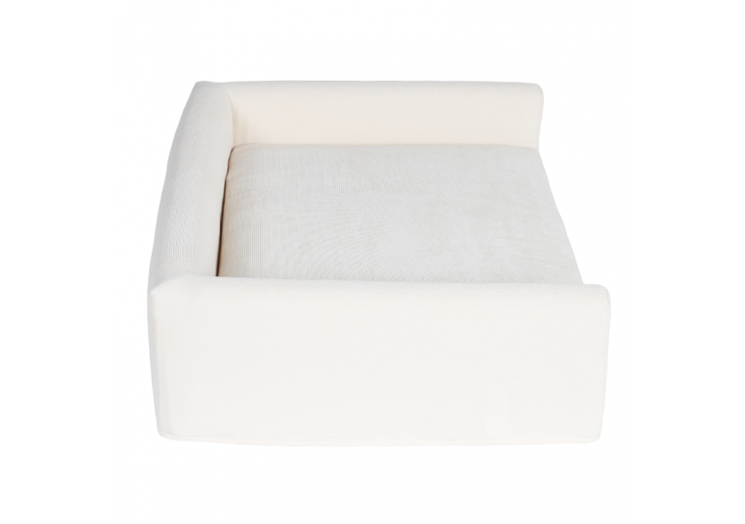 Panier pour chien LEONARD en tissu velours côtelé beige taille L