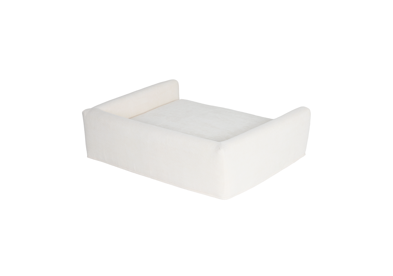 Panier pour chien LEONARD en tissu velours côtelé beige taille L