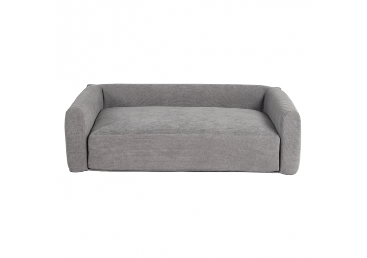 Panier pour chien LEONARD en tissu velours côtelé gris taille L