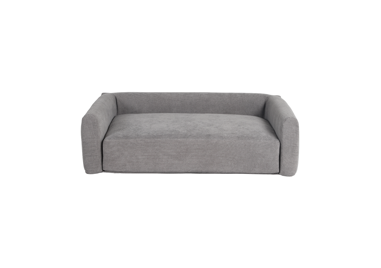 Panier pour chien LEONARD en tissu velours côtelé gris taille L