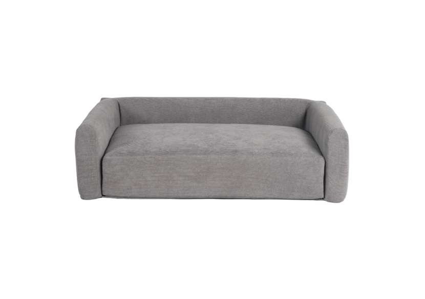 Panier pour chien LEONARD en tissu velours côtelé gris taille L