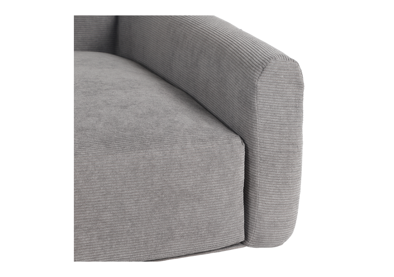 Panier pour chien LEONARD en tissu velours côtelé gris taille L