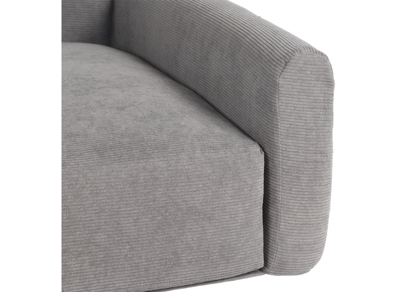 Panier pour chien LEONARD en tissu velours côtelé gris taille L