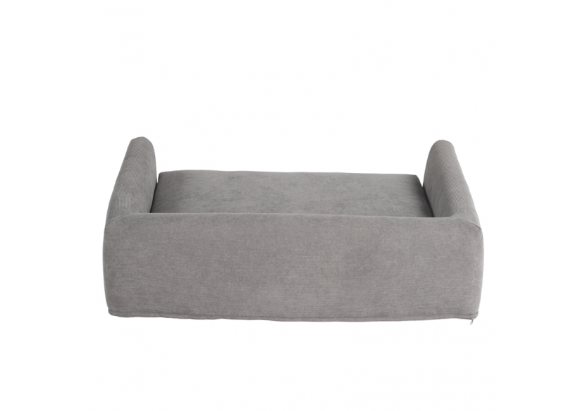 Panier pour chien LEONARD en tissu velours côtelé gris taille L