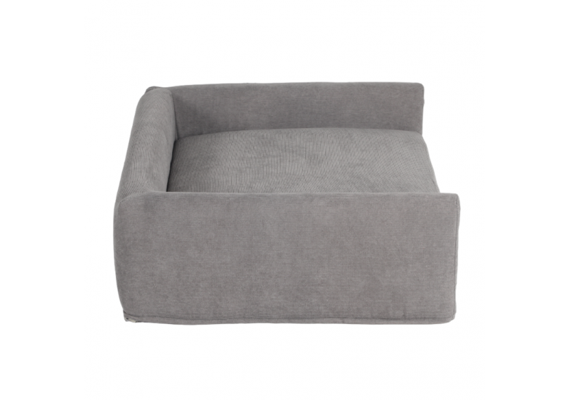 Panier pour chien LEONARD en tissu velours côtelé gris taille L