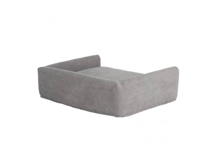 Panier pour chien LEONARD en tissu velours côtelé gris taille L