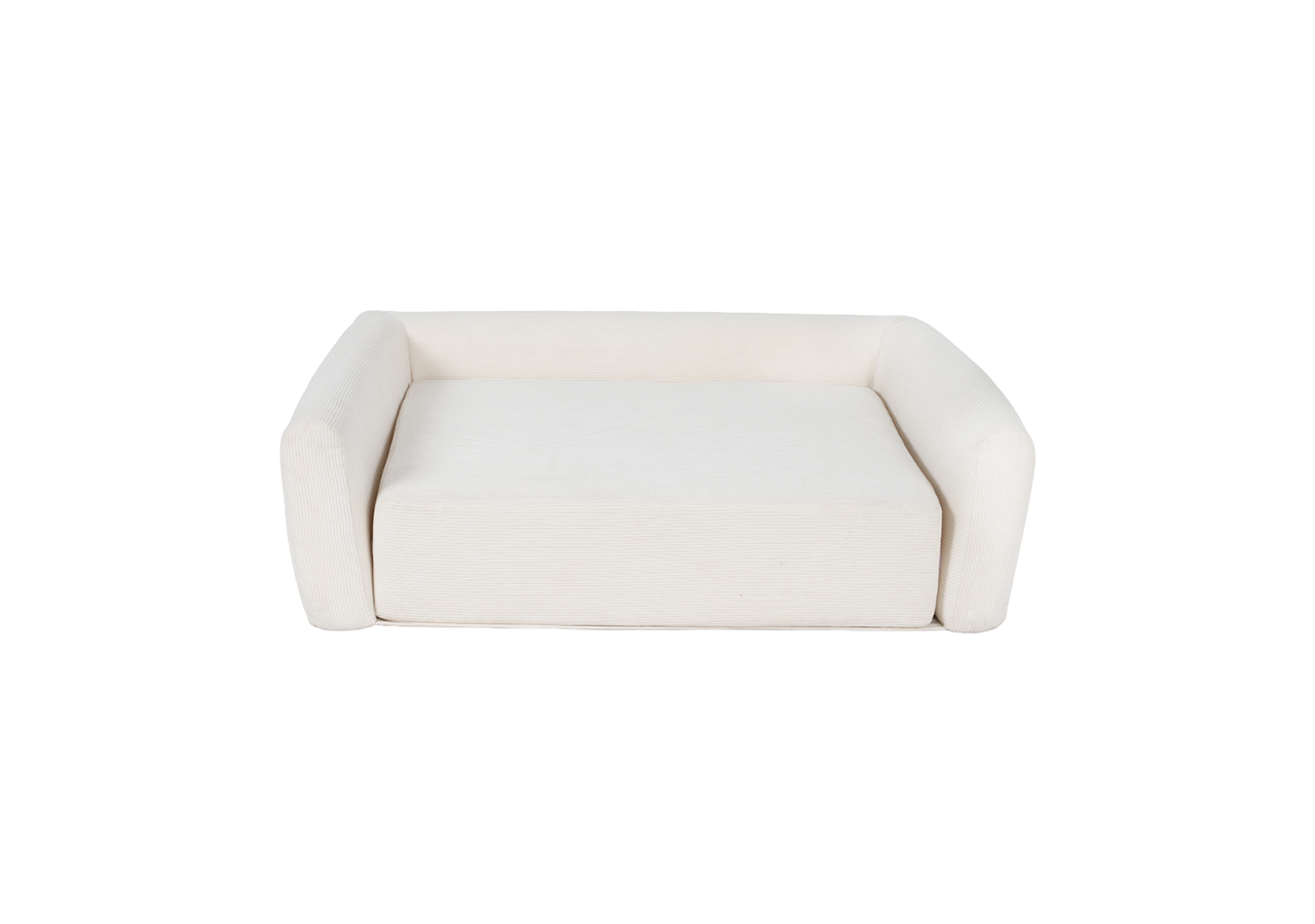 Panier pour chien LEONARD en tissu velours côtelé beige taille M