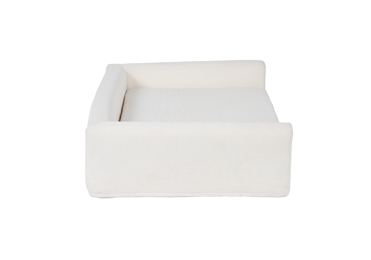 Panier pour chien LEONARD en tissu velours côtelé beige taille M