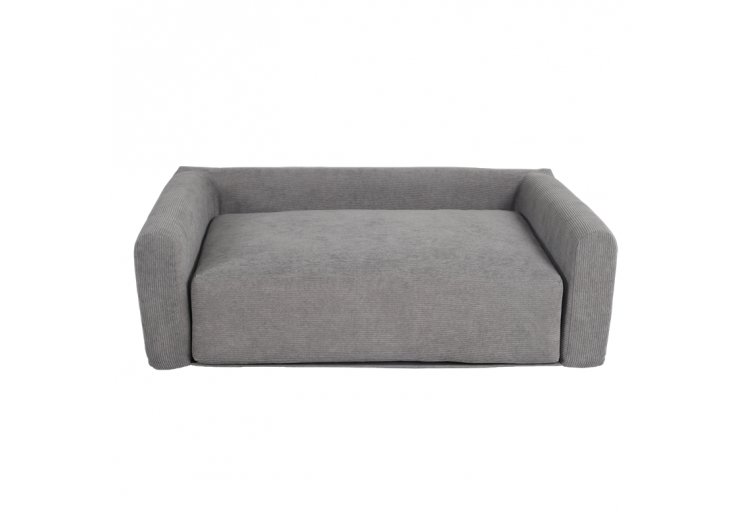 Panier pour chien LEONARD en tissu velours côtelé gris taille M