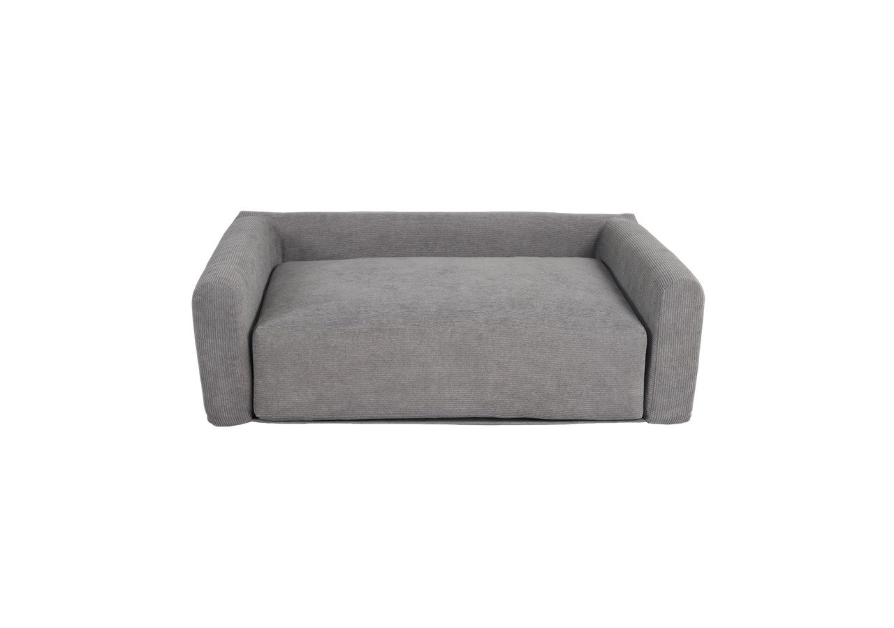 Panier pour chien LEONARD en tissu velours côtelé gris taille M