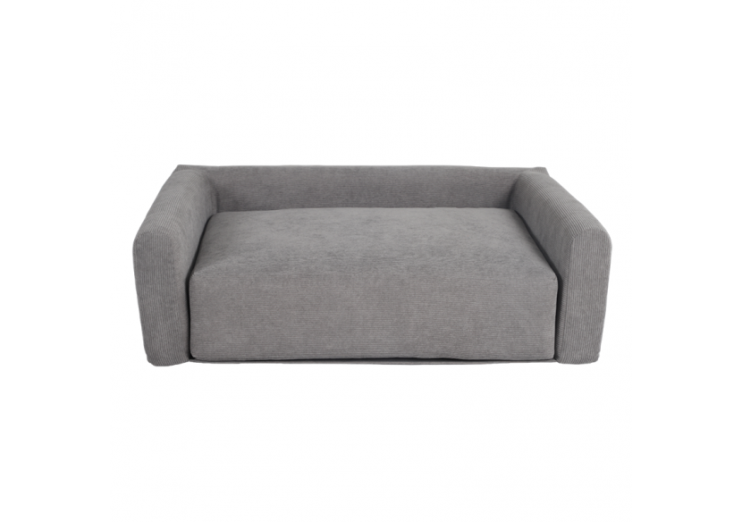 Panier pour chien LEONARD en tissu velours côtelé gris taille M