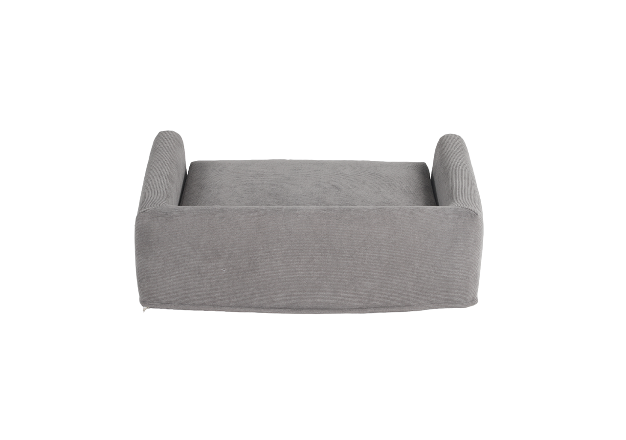 Panier pour chien LEONARD en tissu velours côtelé gris taille M