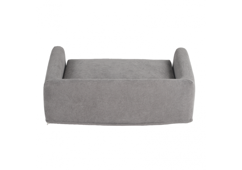 Panier pour chien LEONARD en tissu velours côtelé gris taille M