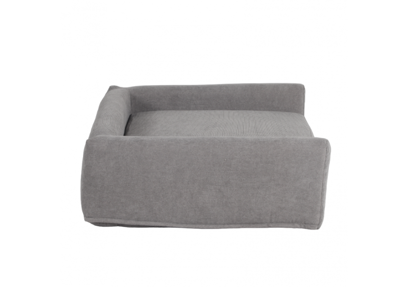 Panier pour chien LEONARD en tissu velours côtelé gris taille M