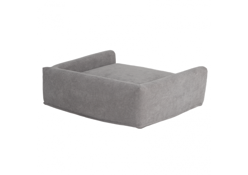 Panier pour chien LEONARD en tissu velours côtelé gris taille M