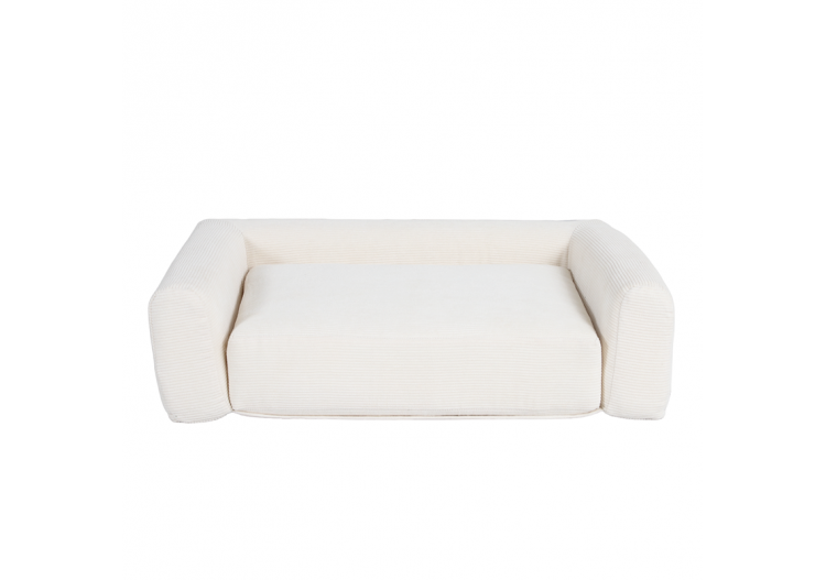 Panier pour chien LEONARD en tissu velours côtelé beige taille S