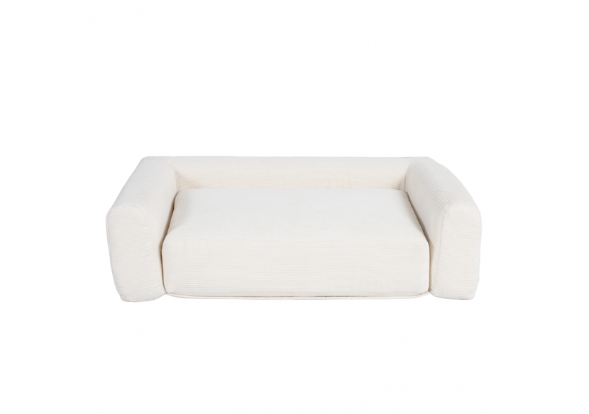 Panier pour chien LEONARD en tissu velours côtelé beige taille S