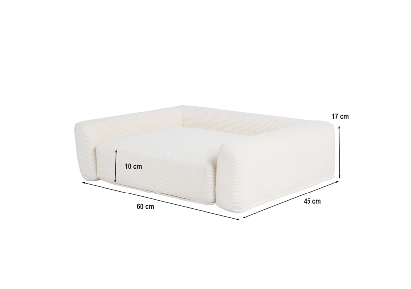 Panier pour chien LEONARD en tissu velours côtelé beige taille S