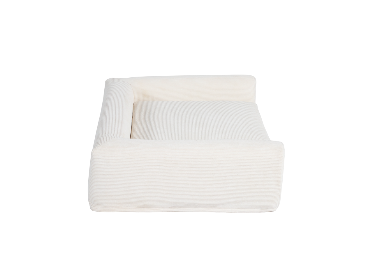 Panier pour chien LEONARD en tissu velours côtelé beige taille S