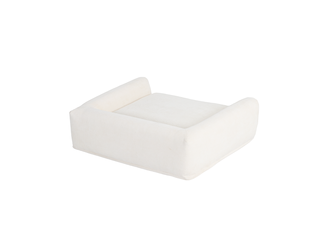 Panier pour chien LEONARD en tissu velours côtelé beige taille S