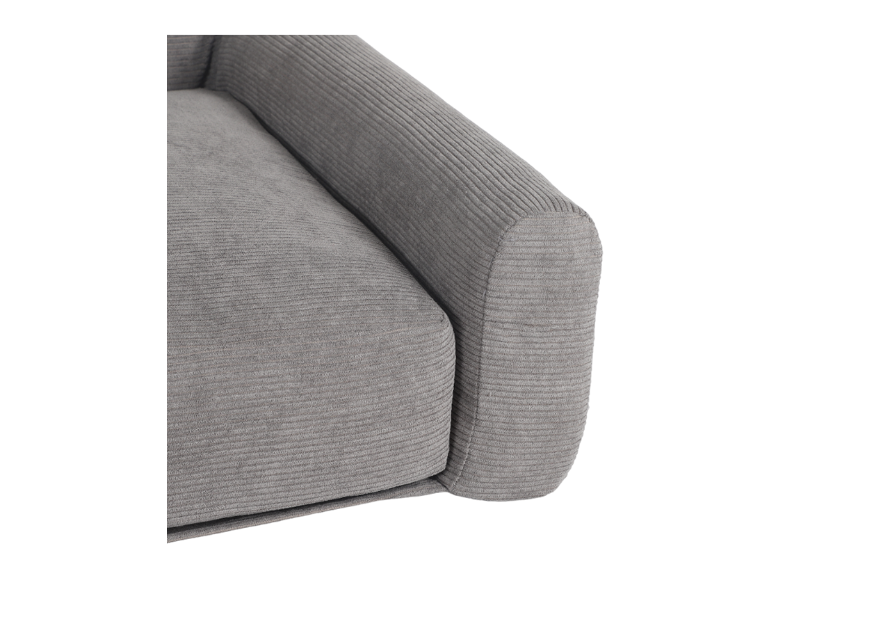 Panier pour chien LEONARD en tissu velours côtelé gris taille S