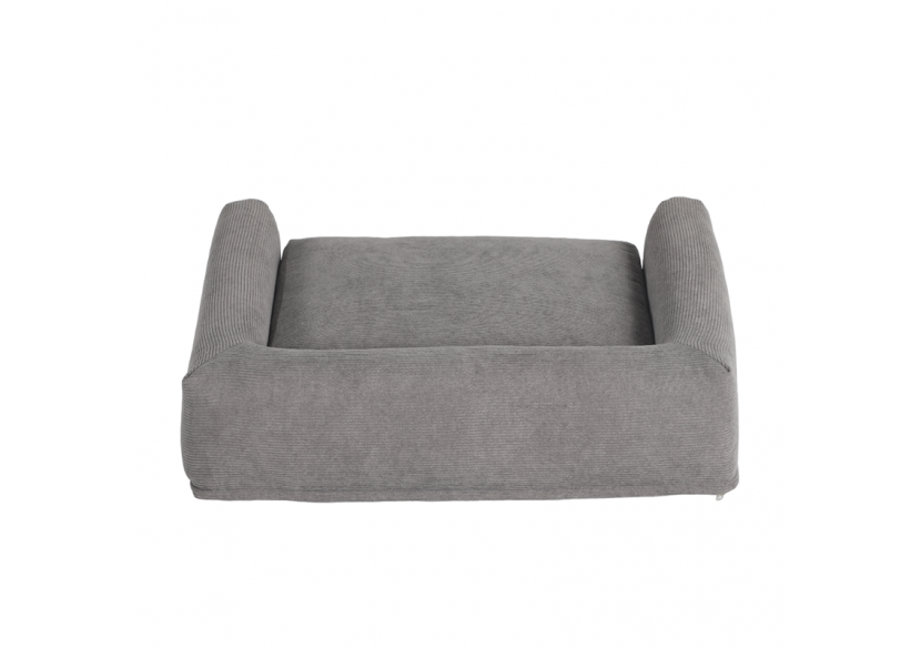 Panier pour chien LEONARD en tissu velours côtelé gris taille S