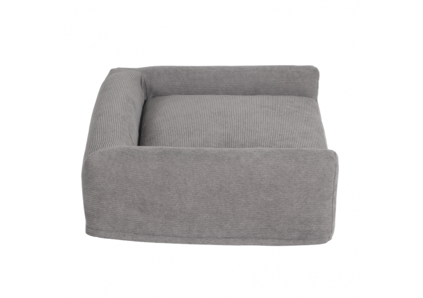 Panier pour chien LEONARD en tissu velours côtelé gris taille S