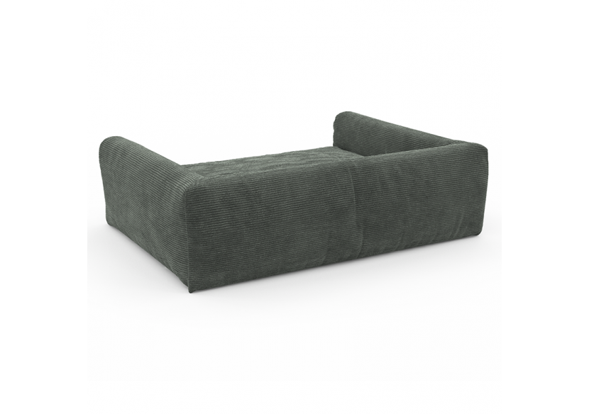 Panier pour chien LEONARD en tissu velours côtelé vert taille S