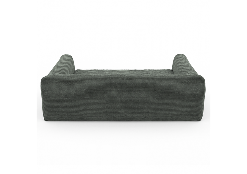 Panier pour chien LEONARD en tissu velours côtelé vert taille S