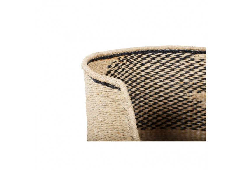 Panier ovale APOLLON pour chien et chat en jonc de mer coussin écru
