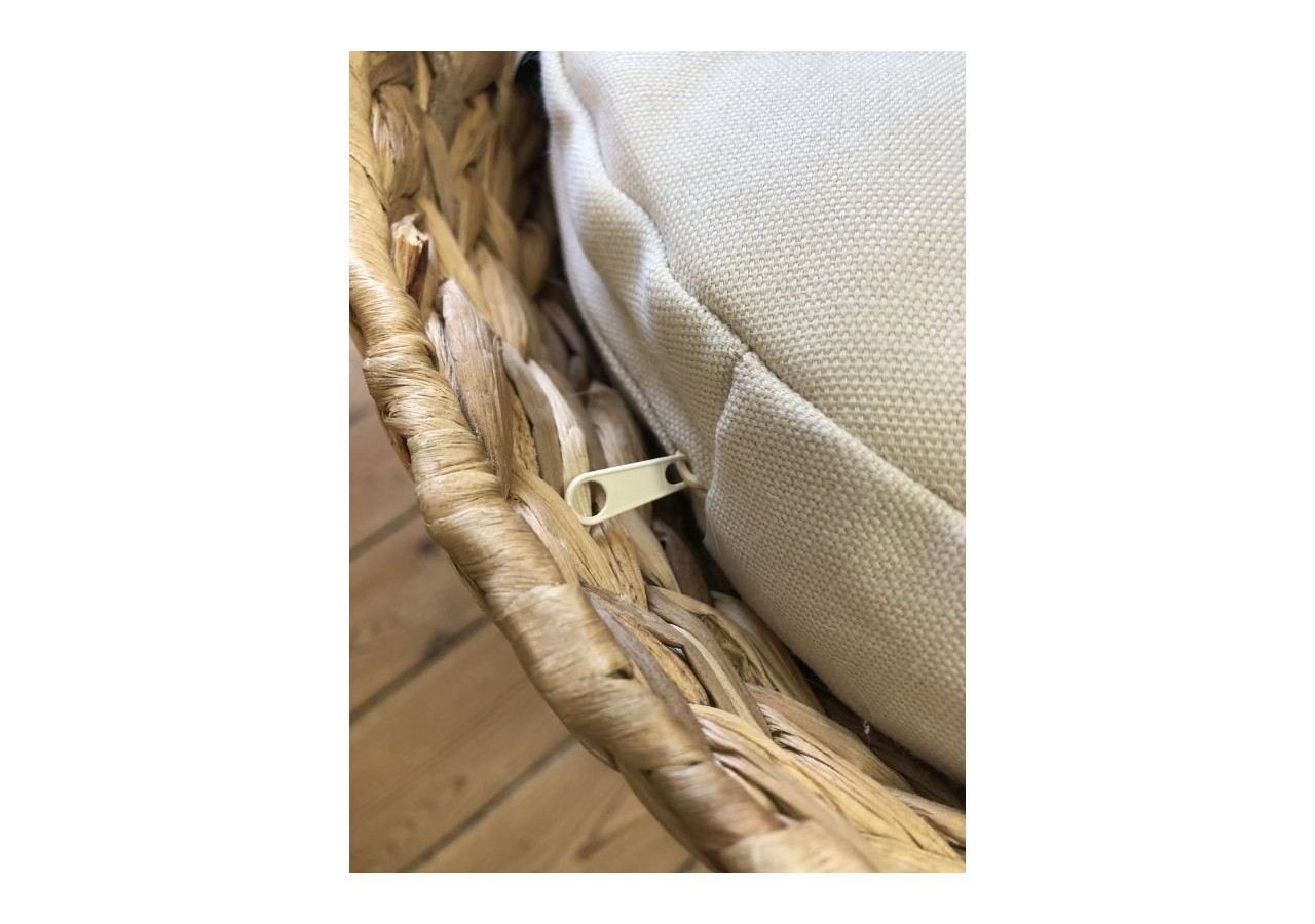 Panier rond CRONOS pour chat en jonc de mer coussins écru