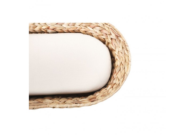 Panier ovale HELIOS pour chien et chat en jacinthe d'eau coussin écru