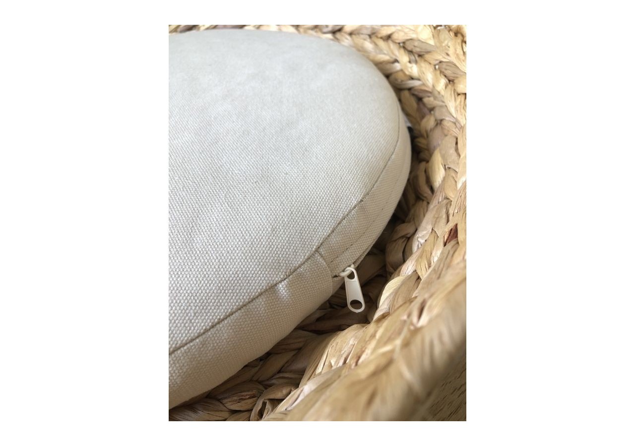 Panier rond HERA pour chien et chat en jacinthe d'eau coussin écru