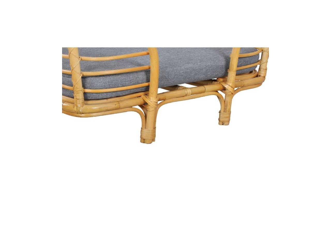 Panier rectangulaire SELENE pour chien et chat en rotin coussin coloris gris