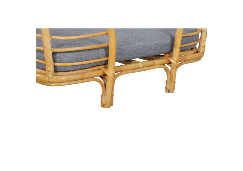 Panier rectangulaire SELENE pour chien et chat en rotin coussin coloris gris