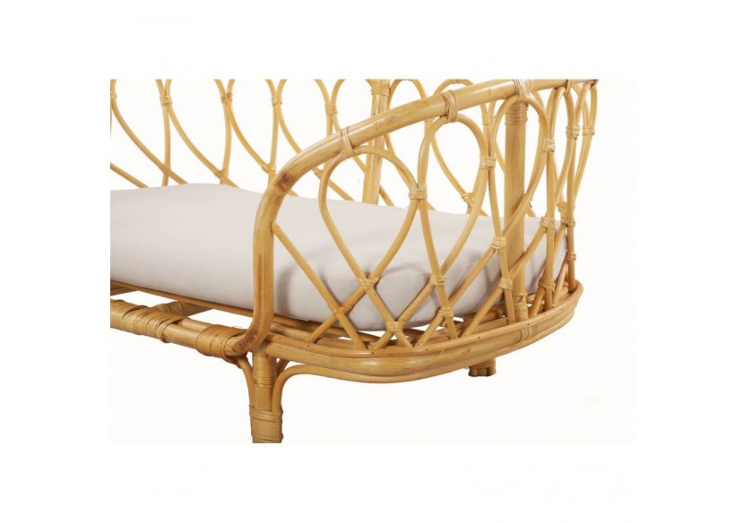 Panier rectangulaire MAIA pour chien et chat en rotin coloris écru