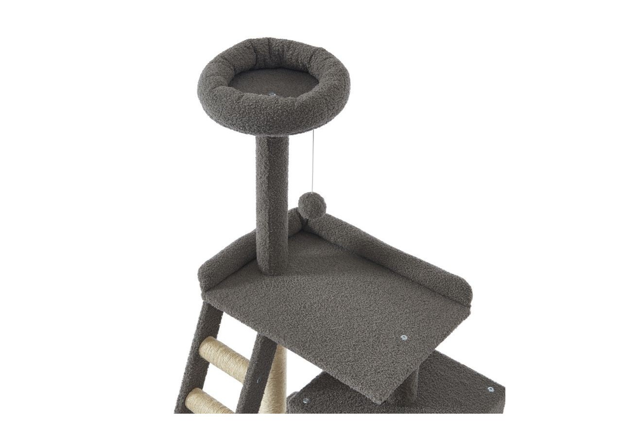 Arbre à chat CALYPSO tissu bouclette gris foncé