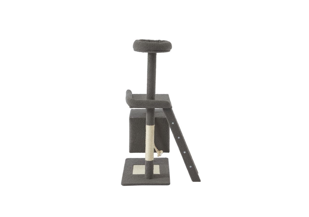 Arbre à chat CALYPSO tissu bouclette gris foncé