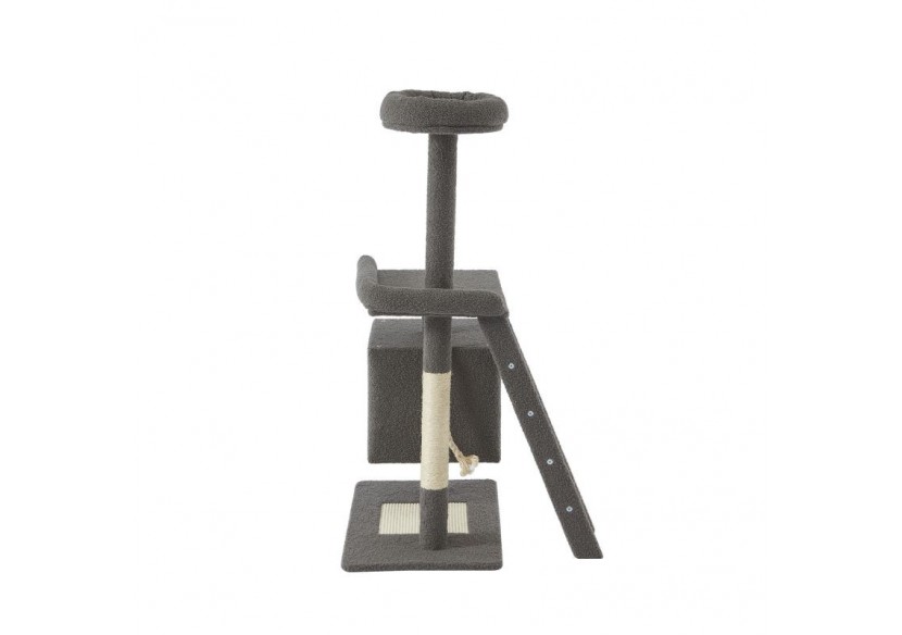 Arbre à chat CALYPSO tissu bouclette gris foncé