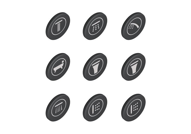 Smartcontrol pictogrammes pour façades encastrées Chromé/granite - 14077XH0 - Grohe