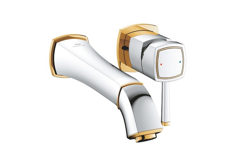 Grandera mitigeur monocommande 2 trous lavabo taille l Chromé/doré - 29417IG0 - Grohe