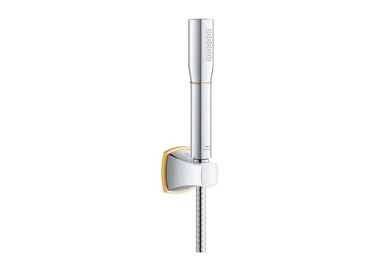 Grandera stick ensemble de douche 1 jet avec support mural Chromé/doré - 26901IG0 - Grohe