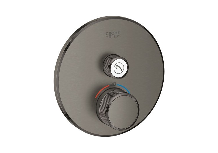 Grohtherm smartcontrol façade avec mitigeur thermostatique encastré 1 sortie Hard Graphite brossé - 29118AL0 - Grohe