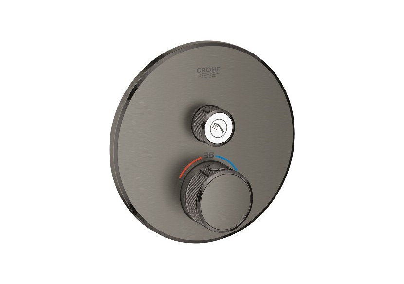 Grohtherm smartcontrol façade avec mitigeur thermostatique encastré 1 sortie Hard Graphite brossé - 29118AL0 - Grohe