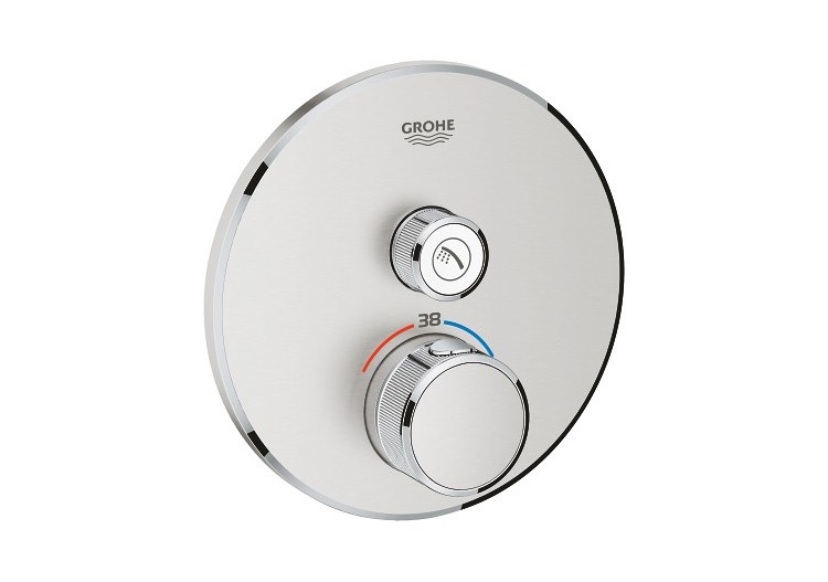Grohtherm smartcontrol façade avec mitigeur thermostatique encastré 1 sortie Supersteel - 29118DC0 - Grohe