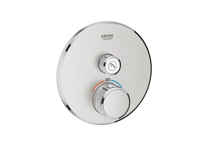 Grohtherm smartcontrol façade avec mitigeur thermostatique encastré 1 sortie Supersteel - 29118DC0 - Grohe