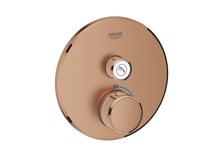 Grohtherm smartcontrol façade avec mitigeur thermostatique encastré 1 sortie Warm Sunset brossé - 29118DL0 - Grohe