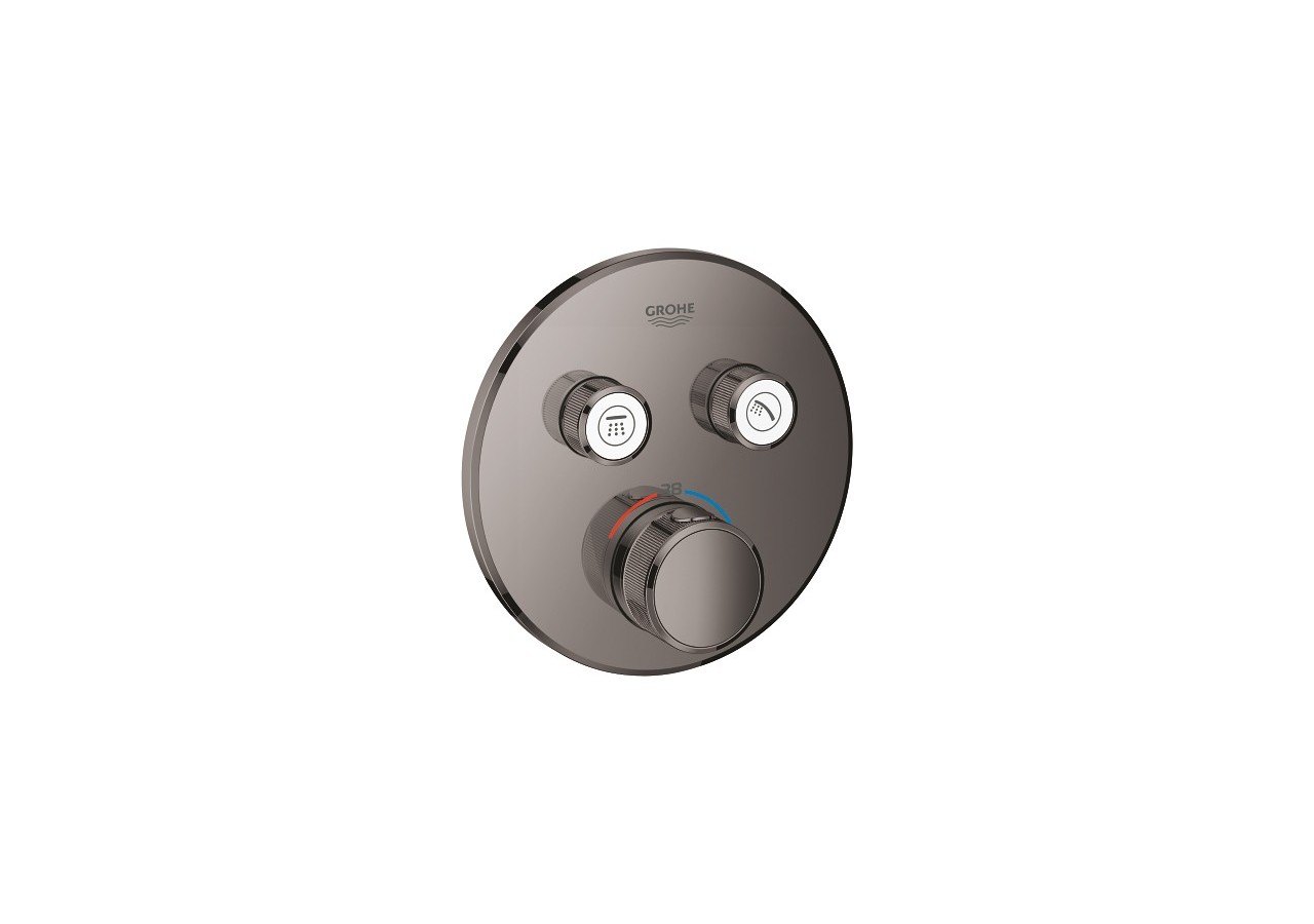 Grohtherm smartcontrol façade avec mitigeur thermostatique encastré 2 sorties Hard Graphite - 29119A00 - Grohe