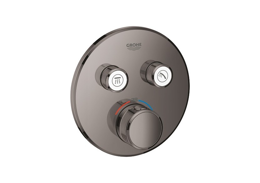 Grohtherm smartcontrol façade avec mitigeur thermostatique encastré 2 sorties Hard Graphite - 29119A00 - Grohe Grohtherm smartcontrol façade avec mitigeur thermostatique encastré 2 sorties Hard Graphite - 29119A00 - Grohe